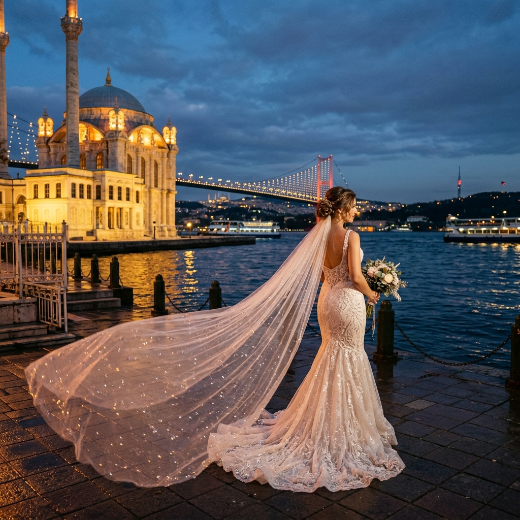 Beşiktaş ve Ortaköy Düğün Fotoğraflarında Harika Görünecek Gelinlik Modelleri